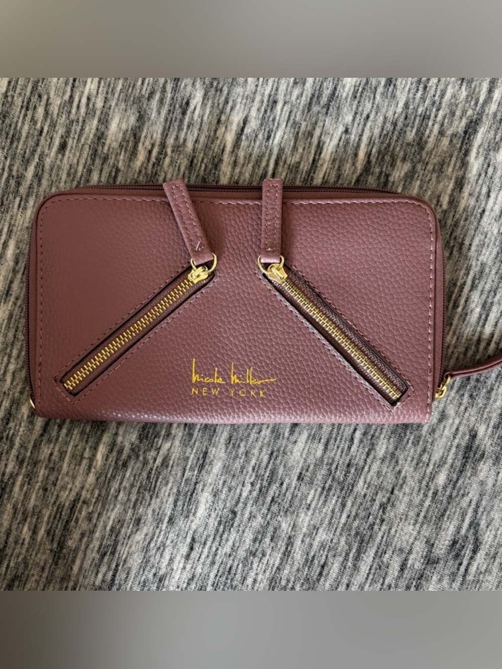 Nicole Miller Mauve Wallet with Gold Accents